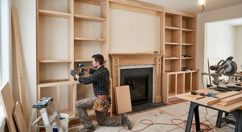 Fireplace Cabinet Installation in Charlotte, NC